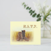 tarwe boerderij westerne cowboy bruiloft reactie R Uitnodiging Briefkaart (Staand voorkant)