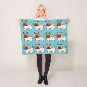 Tarwe Cairn Terrier Cartoon Hond Fleece Deken