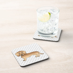Tarwe Draadharige Dachshund Cartoonhond en poten Bier Onderzetter