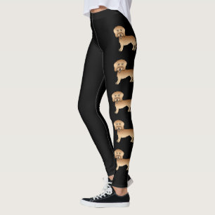 Tarwe Draadharige Dachshund Schattige Cartoon Hond Leggings