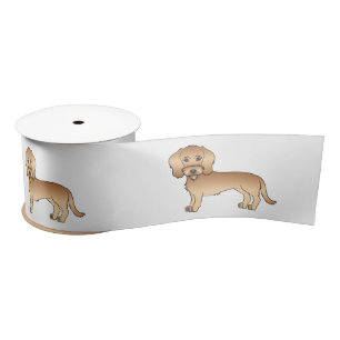 Tarwe Draadharige Dachshund Schattige Cartoon Hond Lint
