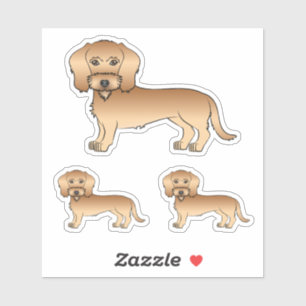 Tarwe Draadharige Dachshund Schattige Cartoon Hond Sticker