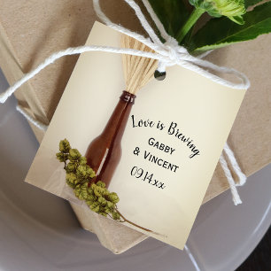 Tarwe en Hops Brouwerij Liefde is Brouwen Bruiloft Bedankjes Labels