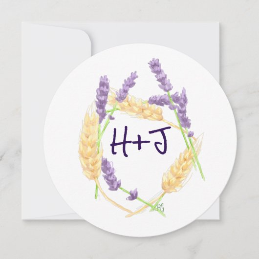 Tarwe en Lavendel Sla de datum op Save The Date (Voorkant)