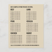 Tarwe in het veld, boer en slagerreclame flyer (Achterkant)