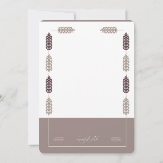 tarwe-Lijst-communieuitnodiging Kaart (Achterkant)