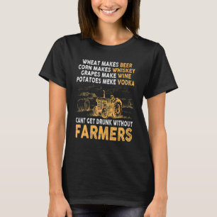 Tarwe maakt beer corn mais whiskey no farmer d t-shirt