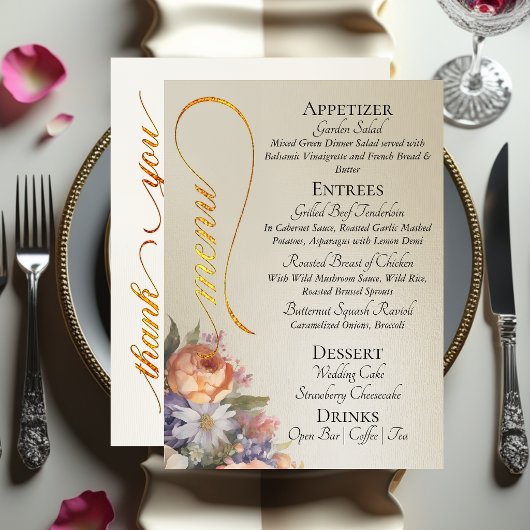Tarwe - Monogram, Wilde Bloemen & Dank Je  Menu