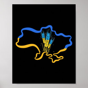 Tarwe Oekraine Land Geel Blauw Vlag Symbool Uni Au Poster
