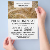 Tarwe op het veld, boer & slager advertentie flyer (Hand)