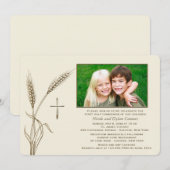 Tarwe religieuze één foto uitnodiging (Voorkant / Achterkant)