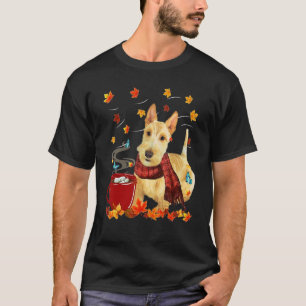 Tarwe Schotse Terrier Herfst Chocolade Heet T-shirt