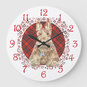 Tarwe Scottie Tartan Grote Klok