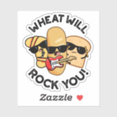 Tarwe zal je grappig eten puns sticker (Vel)