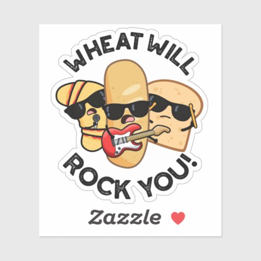 Tarwe zal je grappig eten puns sticker (Vel)
