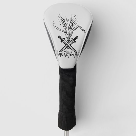 tarwe, zwaard en voogd logo golfheadcover (Voorkant)