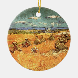 Tarwestapels met maaier door Vincent van Gogh Keramisch Ornament