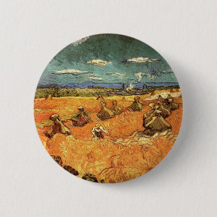 tarwestapels met papier ronde button 5,7 cm