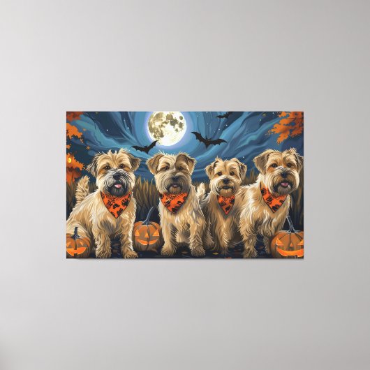 Tarweterriër Halloween Spooky Canvas Afdruk (Voorkant)