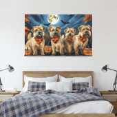 Tarweterriër Halloween Spooky Canvas Afdruk (Insitu (Slaapkamer))