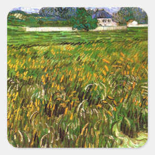 Tarweveld bij Auvers van Vincent van Gogh Vierkante Sticker