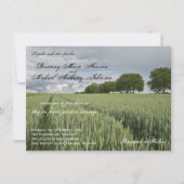 Tarweveld Eikenboom Land Huwelijksuitnodigingen Kaart (Voorkant)