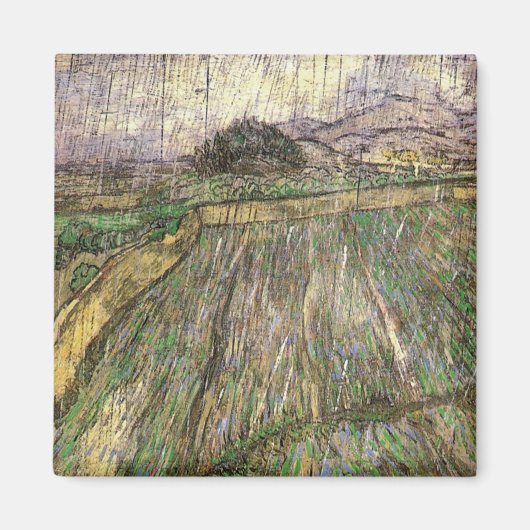 Tarweveld in Regen (F650) Van Gogh Fine Art Magneet (Voorkant)