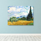 Tarweveld met Cypresses Canvas (Insitu (Houten vloer))