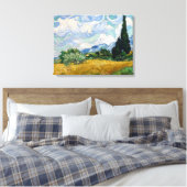 Tarweveld met Cypresses Canvas Afdruk (Insitu (Slaapkamer))