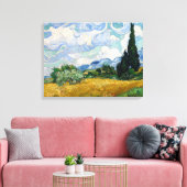 Tarweveld met Cypresses Canvas Afdruk (Insitu (Woonkamer))