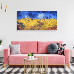 Tarweveld met kraaien Van Gogh Canvas Afdruk
