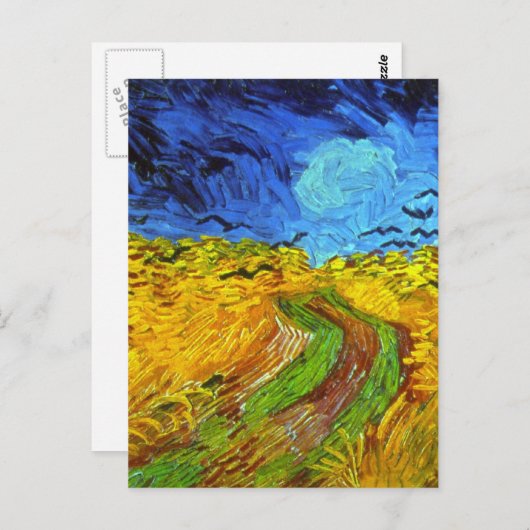 Tarweveld met Kroes Van Gogh Fine Art Briefkaart (Voorkant / Achterkant)