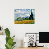 Tarweveld met Poster met Cypresse (Thuiskantoor)