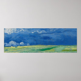 tarweveld onder onweerswolken poster