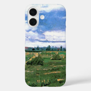 Tarwevelden met hooibergen van Vincent van Gogh iPhone 16 Hoesje