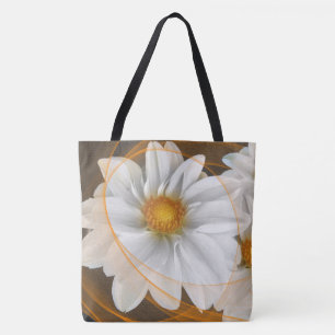 Tas Bloemen Wit Zwart Sinaasappel