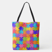 Tas boodschappentas Kleurrijke puzzel (Achterkant)