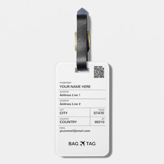 TAS LABEL - Clockwork Bagagelabel (Achterkant verticaal)