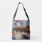 Tas met aquarel tekening van Londen 's nachts (Achterkant)