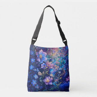 Tas met blauwe nachtbloemen