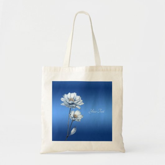 Tas met blauwe waterverf bloemen (Voorkant)