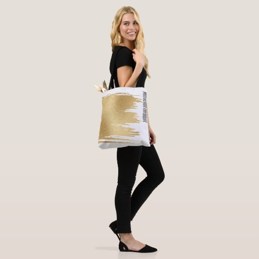 Tas met bloemmotief als bruidscadeau Elegant Goud (Op model)