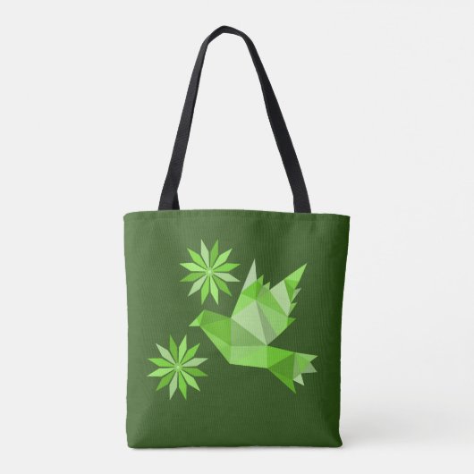 Tas met creatieve vogel met bloem (Achterkant)