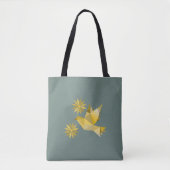 Tas met creatieve vogel met bloem (Voorkant)