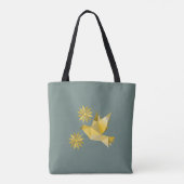 Tas met creatieve vogel met bloem (Achterkant)