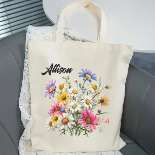 Tas met eigen wilde bloemen voor haar, mama en vro