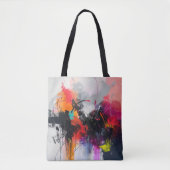 Tas met gestructureerde abstracte kunst in roze, r (Voorkant)