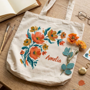 Tas met heldere bloemenboeket Gepersonaliseerd