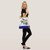 TAS met INITIAAL BIRD BLUEBERRIES BLUE GEEL (Op model)