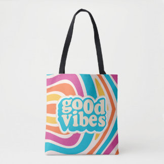 Tas met Kleurrijke Canvas en Goede Vibes
